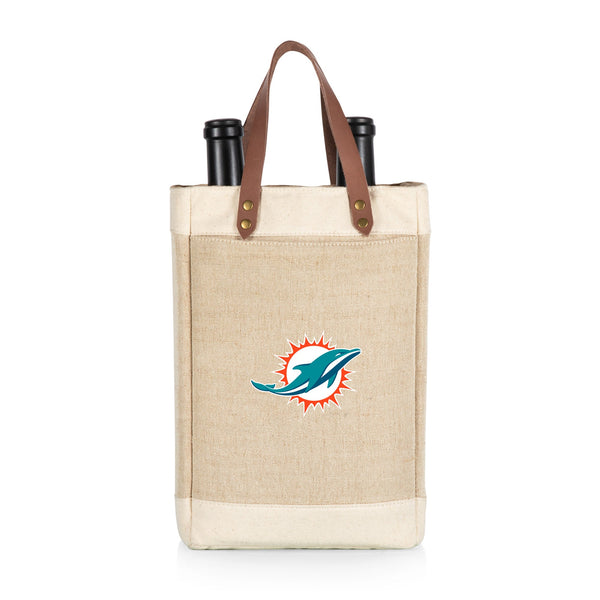 MIAMI DOLPHINS - PINOT JUTE 2 BOTTLE INSULATED WINE BAG