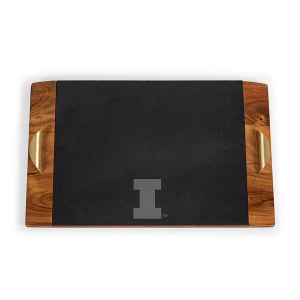 ILLINOIS FIGHTING ILLINI - COVINA ACACIA AND SLATE SERVING TRAY