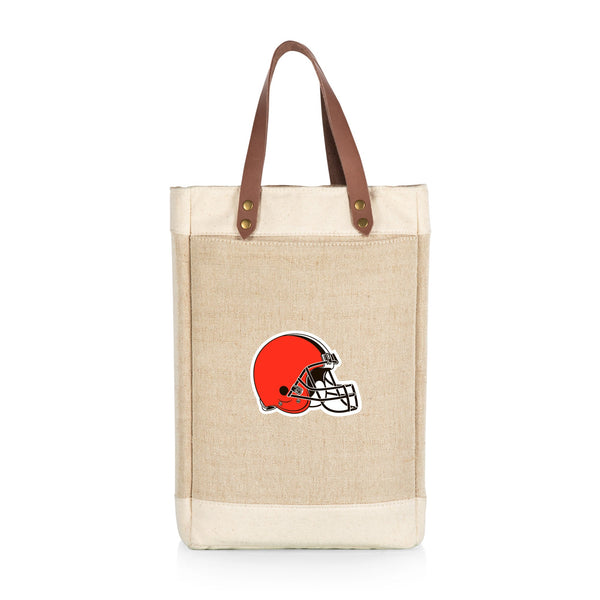 CLEVELAND BROWNS - PINOT JUTE 2 BOTTLE INSULATED WINE BAG