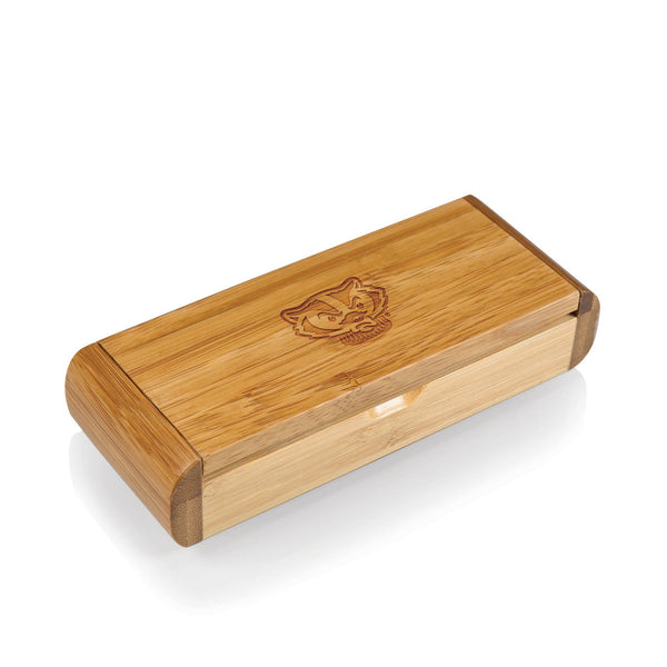 WISCONSIN BADGERS - ELAN DELUXE CORKSCREW IN BAMBOO BOX