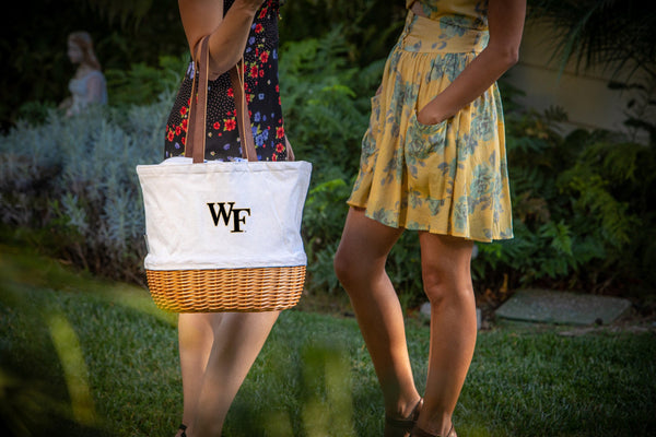 Wake Forest Demon Deacons - Coronado Canvas and Willow Basket Tote